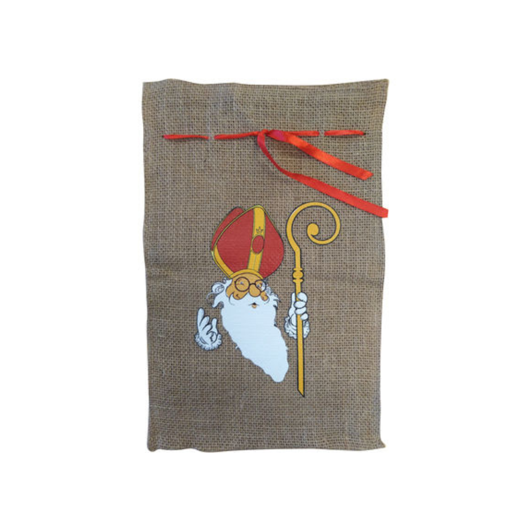 JUTE BAG FILLED WITH TREATS - SAINT NICHOLAS